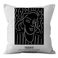 Nordic minimalist black square cushion cover featuring Henri Matisse line art portrait - Matisse Black Art (ALS9-32) / Cover Only (Without Core)