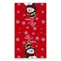 Runner da tavola natalizio in microfibra con pupazzo di neve e stampa Let It Snow - 45*66cm / Pupazzo di Neve Rosso (CSJ1-1)