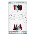 Runner da tavola natalizio con alberi festivi in microfibra e motivi a quadri - 45*66cm / Albero Acquerello Bianco (CSJ1-6)