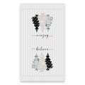 Asciugamano natalizio in microfibra con tre alberi e stampa della scritta believe - 45*66cm / Grigio a Righe Tre Alberi (CSJ1-8)