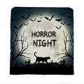 Halloween pillow case featuring Horror Night print with bats and zombies on linen fabric - Zombie Hand Horror Night Style (YTM2-1)