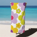 Quick-dry microfiber beach towel featuring vibrant floral prints on a sunny coast - Multicolor Floral (STJ02-27) / 70*140cm