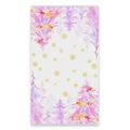 Asciugamano natalizio in microfibra con alberi ad acquerello e fiocchi dorati - 45*66cm / Foresta Rosa Viola (CSJ1-17)