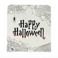 Linen Halloween pillow cover with spider web design and Happy Halloween text - Bleeding Art Halloween Spider Style (YTM2-8)