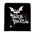 Halloween black linen chair cover with Trick or Treat print and festive spider web pattern - Trick Or Treat Elements Combination Style (YTM2-10)