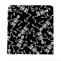 Halloween chair cover with repeated skeleton print on black linen-textured fabric - Ytm2-11 / 49*58cm