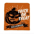 Halloween orange chair cover with Trick or Treat pumpkin pattern and linen texture - Trick Or Treat Pumpkin Spider Style (YTM2-15)