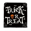 Halloween Trick or Treat chair cover with orange skull and black spider web patterns - Orange Skull Trick Or Treat Style (YTM2-18)