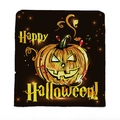 Linen Halloween pillow cover with pumpkin print and Happy Halloween lettering - Maple Leaf Pumpkin Starlight Halloween Style (YTM2-23)