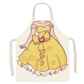 Cartoon Prinzessin Leinen Kochschürze für Damen mit gelbem Belle Kleid Design - Prinzessin-Stil (WQ09-4) / 47x38cm