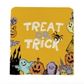 Halloween Trick or Treat chair cover with pumpkins and ghosts on yellow linen - Ytm2-24 / 49*58cm