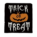 Halloween chair cover variant featuring an orange pumpkin and Trick or Treat design on black - Black Orange Pumpkin Trick Or Treat Style (YTM2-28)