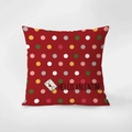 Rode linnen Valentijnsdag kussensloop met kleurrijke stippen en Hello Valentine tekst - Rode Polka Dot Hart Stijl (TQR78-1)