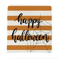 Halloween pillow cover with orange stripes and happy halloween spider web design - Ytm2-32 / 49*58cm