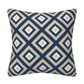 Fodera per cuscino nordica in lino con motivi geometrici blu navy per divano letto - Stile Rombo Geometrico (TQR81-3)
