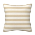 Federa per cuscino nordica in lino a righe crema e bianche per divano del soggiorno - Stile Strisce Orizzontali Beige (TQR81-4)