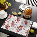 Nutcracker soldier Christmas placemat for festive dining table decor on black wood - Nutcracker Candy Cane (CD46-19)
