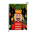 Nutcracker soldier Christmas garden flag with Merry text on white background - Nutcracker Soldier (HYQ41-4)
