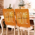 Lot de 2 housses de chaise orange Home Sweet Home avec motifs de citrouille et d'automne - Style Maison Orange Chaud (YT08-4) / 1 Pièce (49x58cm)