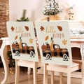 Housses de chaise en lin avec motif citrouille et texte Hello Autumn pour l'automne - Style Camion Plaid Automne (YT08-6) / 1 Pièce (49x58cm)