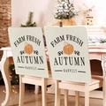 Housses de chaise d'automne avec motif citrouille pour décoration de Thanksgiving - Style Citrouille Récolte Ferme (YT08-10) / 1 Pièce (49x58cm)