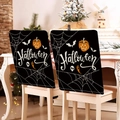 Halloween chair cover 2pcs set featuring black spider web pumpkin and bat patterns - Spider Web Halloween Style (YT56-10) / 1 Piece/Pack (49x58cm)