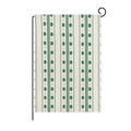 Vertical garden flag with green star patterns and geometric borders on cream fabric - Green Star Geometric (HYQ41-27)