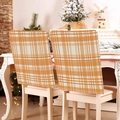 Lot de deux housses de chaise en tissu à carreaux orange et blanc pour déco d'automne - Style Basique Plaid Orange Blanc (YT08-17) / 1 Pièce (49x58cm)