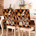 Halloween chair cover set with Witchy Brew pattern in orange and black diamond check - Witchy Brew Argyle Style (YT56-25) / 1 Piece/Pack (49x58cm)