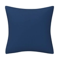 Navy blue square cushion cover with premium linen texture for minimalist sofa decor - Matte Navy Blue Style (TQR81-5)