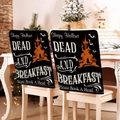 Halloween chair cover with black castle and Sleepy Hollows print for home decor - Sleepy Hollow Ghost Style (YT56-26) / 1 Piece/Pack (49x58cm)