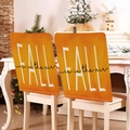 Lot de 2 housses de chaise d'automne avec texte Fall is in the air aux tons orangés - Style Citation Automne Jaune Orange (YT08-30) / 1 Pièce (49x58cm)