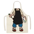 Cartoon Maler Leinen Schürze mit Umhängeband und feuchtigkeitsbeständigem Gewebe - Maler-Stil (WQ09-1) / 47x38cm