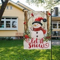Outdoor snowman garden flag with let it snow slogan for Christmas holiday decoration - Snowman Bird Let It Snow Style (HYQ63-5)