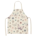 Kitchen apron featuring delicate watercolor floral and butterfly patterns in pastel colors - Butterfly Floral 16 (WQ08-16)