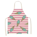 Pink and white striped neck apron featuring a mint green ice cream cone print - Pink White Stripe Ice Cream (WQ05-5)