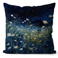 Sternennacht Gänseblümchen quadratischer dekorativer Kissenbezug für Sofa Deko - 45*45cm (Kein Inlett) / Sternennacht Gänseblümchen Stil (TQDS67-4)
