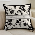 French cream style square throw pillow with dragonfly floral print and text on soft sofa - 45cmx45cm / Dragonfly Floral Art (XMS70-23)