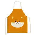 Oranje Shiba Inu cartoon schort met verstelbare nekband voor gebruik in de keuken - 47*38cm / Oranje Shiba Inu (WQ06-1)