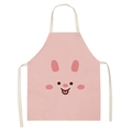 Roze schort met cartoonkonijn van ademende stof en verstelbare bandjes voor de keuken - 47*38cm / Lichtroze Speels Konijn (WQ06-13)