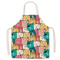 Cartoon bear print neck-strap apron with cute expression patterns in multi-color - Funny Expression Bear (WQ06-8)