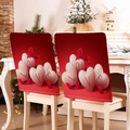 Red Valentine's Day chair covers with LOVE heart design and festive holiday atmosphere - 49*58cm / Red LOVE Heart Knot (DRD272-7)