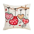 Romantic Valentine's heart throw pillow cover with Be Mine text on linen fabric - Branch Heart Ornaments Style (YMD010-1) / 45*45cm Linen Single-Sided No Insert