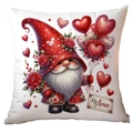 Valentine's Day gnome pillow cover with My Love slogan and red heart balloons design - My Love Gnome with Heart Balloons Style (CRD11-24) / 45*45cm Short Plush Single Sided Without Core