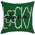 Saint Patrick's Day green pillow cover with LUCKY charm text and clover pattern - LUCKY Shamrock Style (YMD13-2) / 45x45cm Single Side (No Inner)