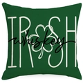 Saint Patrick's Day cushion cover with green Irish whiskey text and shamrock print - IRISH Letter Shamrock Style (YMD13-1) / 45x45cm Single Side (No Inner)