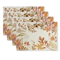 Set of 4 autumn placemats with vintage sunflowers and maple leaves patterns - Autumn Nature Sunflower Maple (CD61-5)