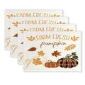 Set of 4 Thanksgiving placemats with orange pumpkins and Farm Fresh maple leaf prints - Farm Fresh Pumpkin Style (CD61-9)