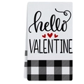 Paño de cocina absorbente San Valentín con texto hello VALENTINE y corazones rojos - Texto Hello Valentine (VKT001-3) / 40x60cm