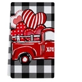 Paño de cocina absorbente San Valentín con diseño de camión rojo y cuadro negro - Camión Rojo Retro XOXO (VKT001-4) / 40x60cm